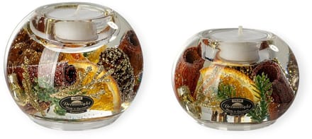 Gilde Handwerk - Dreamlight - Waxinelichthouders - Xmass - set van 2 - glas - Handgemaakt -8x9 cm & 6x8 cm