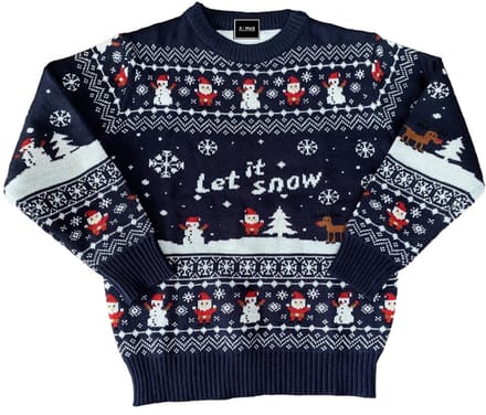 Kersttrui "Let it Snow" Kind - Blauw - Maat 128