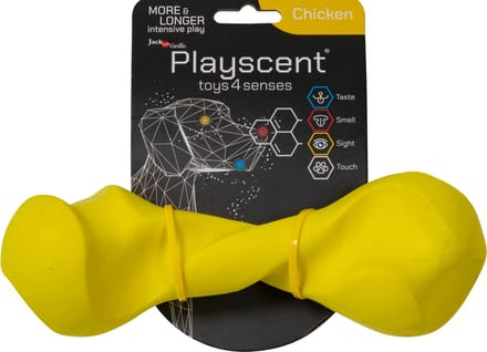 Jack and Vanilla PLAYSCENT - Hondenspeelgoed - Gedraaid Been - Kip Smaak - 22 cm