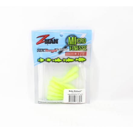 Zman Zacht kunstaas Baby BallerZ 2 Inch 8/Pack Glow Chartreuse (6582) white