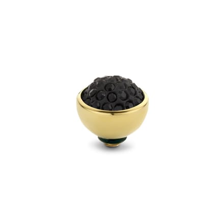 Melano Twisted Shiny Steentje Jet Black | Goud