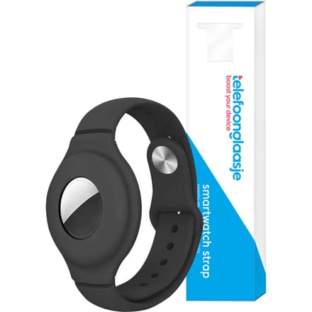Apple Airtag siliconen polsband - Zwart