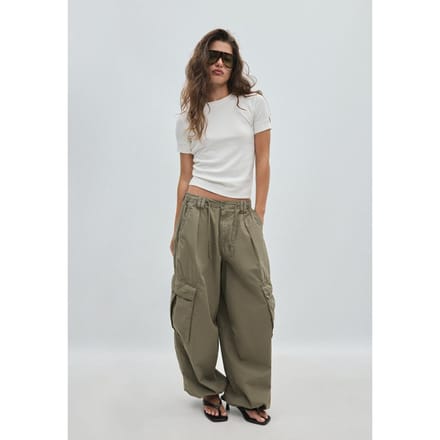 Stradivarius Basic T-shirt met korte mouw  Wit S