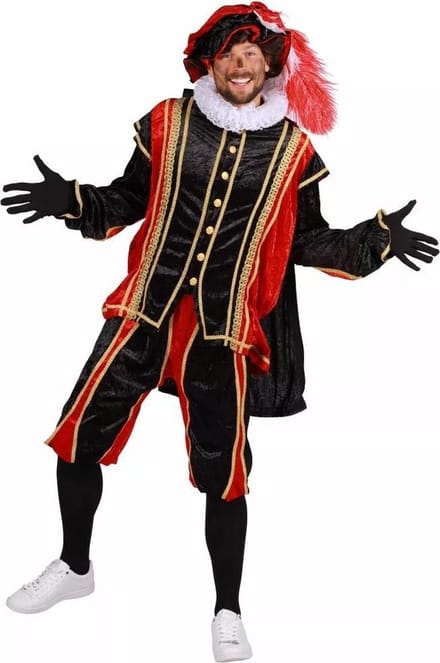 Piet velours Bilbao rood/zwart (mt M)