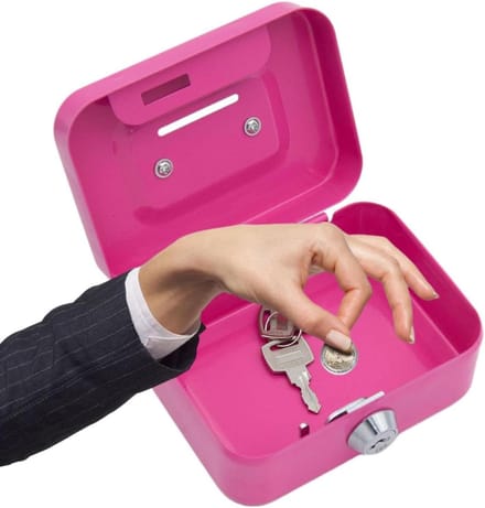 Geldkluis - Beveiligingsbox Mini - Veilig Opbergen - Sleutelvergrendeling - 11.5 cm - Roze