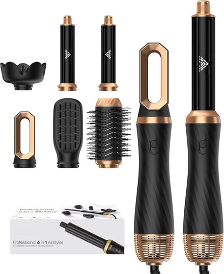 Haarstyler Set 6-in-1 voor Gladmaken, Drogen, Volume en Krullen