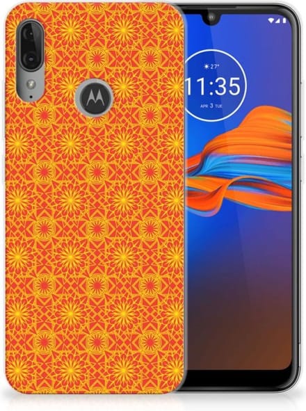 Motorola Moto E6 Plus TPU bumper Batik Oranje