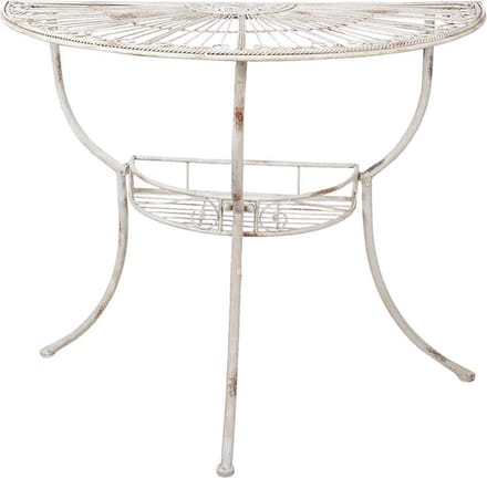 Clayre & Eef Sidetable 90x48x76 cm Wit IJzer