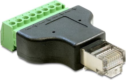 Delock - Adapter RJ45 Stecker - Terminalblock 8 Pin 2-teilig