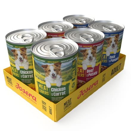 Voordeelpakket Josera Meatlovers Menu 12 x 400 g - Mixpakket (3 Soorten, nieuw Design)
