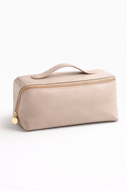 Luxe Toilettas Dames - Grote Cosmetic Organizer met Vakverdeling - Make-up Tas - Waterafstotend - Beige
