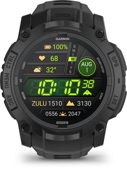 Garmin Instinct® 3 – 50 mm, AMOLED, Tactical Edition Zwart met zwart siliconen band