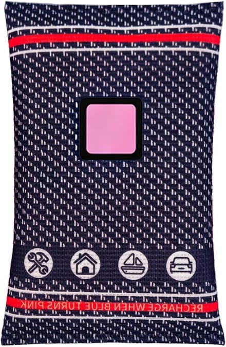 Vochtabsorber Auto - Droogmiddel Herbruikbaar - Vocht Bestrijden - Met Indicator - 13 x 9 x 3 cm - Grijs