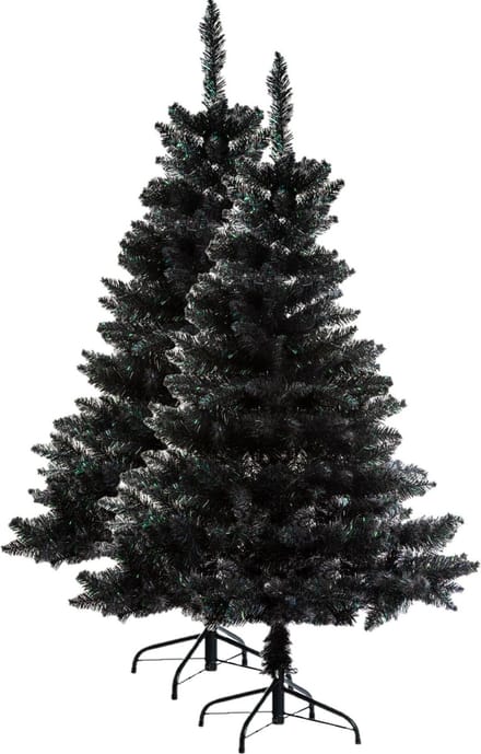 Feeric lights & christmas Kunstkerstboom - 2x stuks - zwart - kunststof - H180 cm - met voet