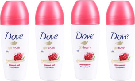 Dove Deo Roller - Go Fresh Granaatappel - 4 x 50 ml