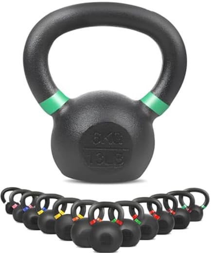 Kettlebell - Kogelhalter - Krachttraining Thuis - Massief Gietijzer - 4 kg - Zwart