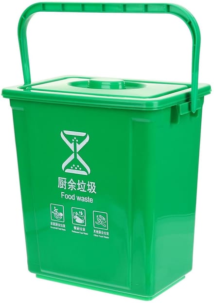 Keuken Compostbak - Afvalbak Deksel - Keuken Afval Sorteren - Compact Draagbaar Ontwerp - 295L x 182H cm - Groen