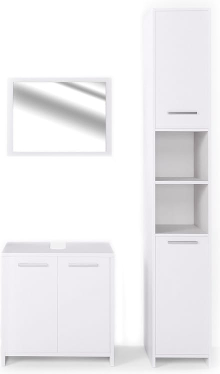Vicco Badkamermeubel set Kiko, Wit, 3-delig