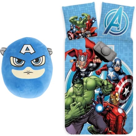 Avengers slaapkamerset; dekbedovertrek en squishy