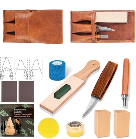 MRKK® Houtsnijset - Houtsnijden - Woodcarving - Natuurlijk