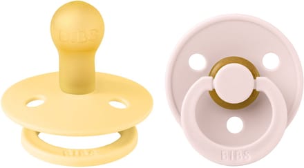 BiBs Colour Fopspeen - Rond - 2 Stuks - 0-6 Mnd - Pale Butter/Petal