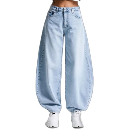 It's Basic - MEGA BALLOON MID RISE JEANS - ICE