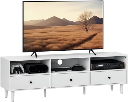 HOMCOM tv-meubel met lades - Tv-kast, tv-tafel, mediameubel - Wit