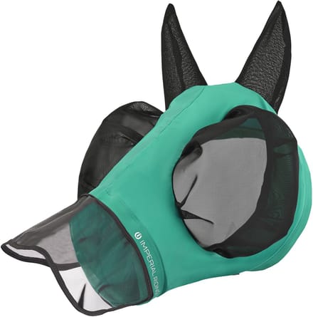 Imperial Riding - Vliegenmasker met Neus - IRHTrail ride - Turquoise - Maat X-Full