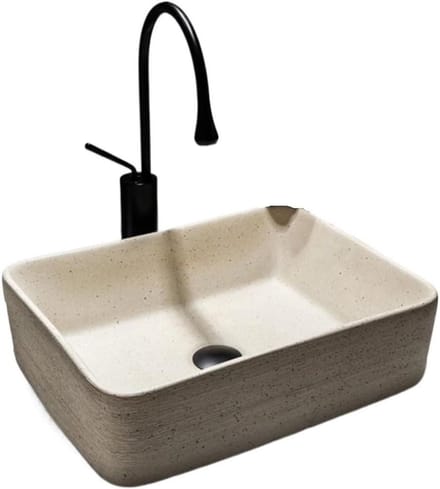 Badkamer Wastafel - Keramiek Kom - Moderne Inrichting - Compleet Geïntegreerd - 48 x 35 x 13 cm - Wit