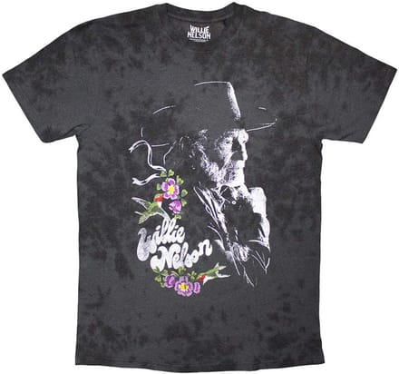 Willie Nelson - Floral Heren T-shirt - 2XL - Zwart