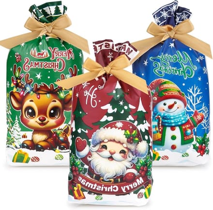 Set van 30 Kersttrektassen - Multifunctionele Cadeautassen voor Plastic Geschenken en Snoepgoed