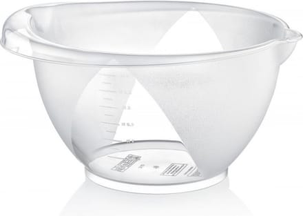 1x Kunststof beslagkommen - 3 liter - transparant - Mengkommen