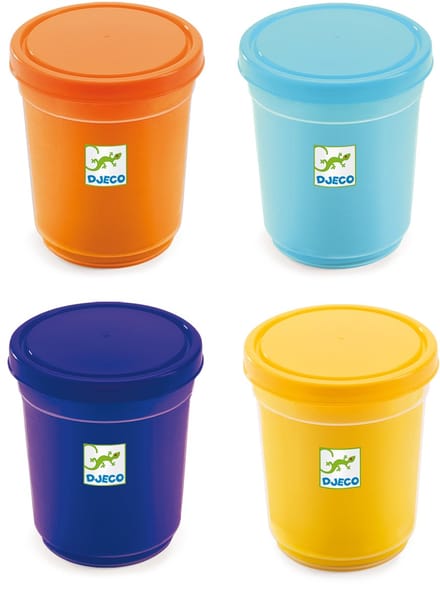 Djeco kleien 4 tubs of play dough, Plain