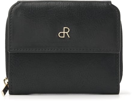 Damesportemonnee Leer Compact met Rits & Overslag | 8 Pasjesvakken, Muntgeldvak & RFID | dR Amsterdam | 28179