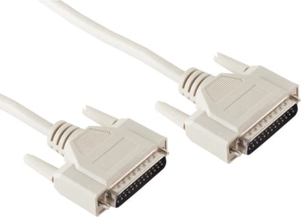 Seriële RS232 kabel 25-pins SUB-D (m) - 25-pins SUB-D (m) / gegoten connectoren - 1,8 meter