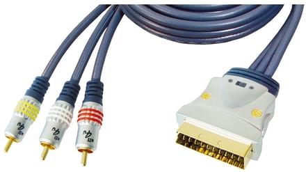 Premium Scart (m) - Composiet 3RCA (m) kabel - 3 meter