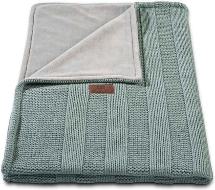 Baby's Only Gebreide ledikantdeken chenille - Baby deken Robust Rib - Stonegreen
