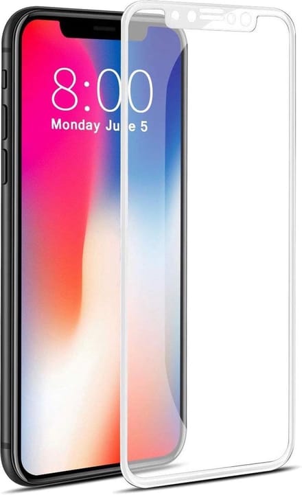 Screenprotector geschikt voor Apple iPhone Xs / X | Full Screen Cover Volledig Beeld | Tempered Glass Wit - van iCall