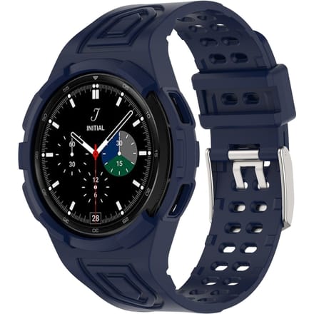Samsung Galaxy Watch 4 Classic 46mm siliconen bandje met frame (donkerblauw)