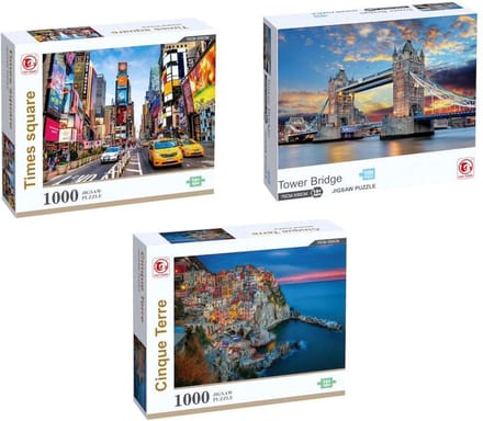 Feel Home - Set van 3 Puzzels - Wereldstad Editie
