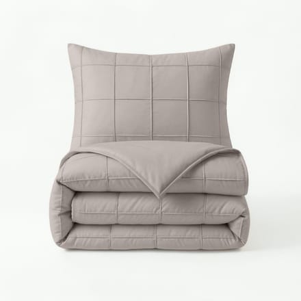 Check Pintuck Taupe/Grey 200 x 220