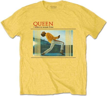 Queen Heren Tshirt -M- Break Free Geel