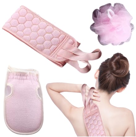 Douchekop - driedelige badset - roze