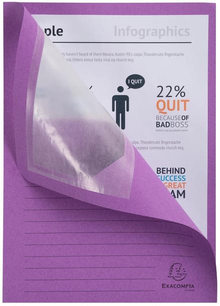 Exacompta 4x FOREVER® Pak van 100 venstermappen 120g/m2 - 22x31cm voor A4 - Lila - 50101E