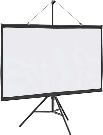 Projectiescherm met statief - Mobiel scherm - Thuisbioscoop presentaties - Gelijkmatige lichtspreiding - 60 inch 16:9 - Mat wit