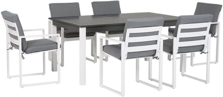 PANCOLE - Tuinset voor 6 - Grijs - Polyester