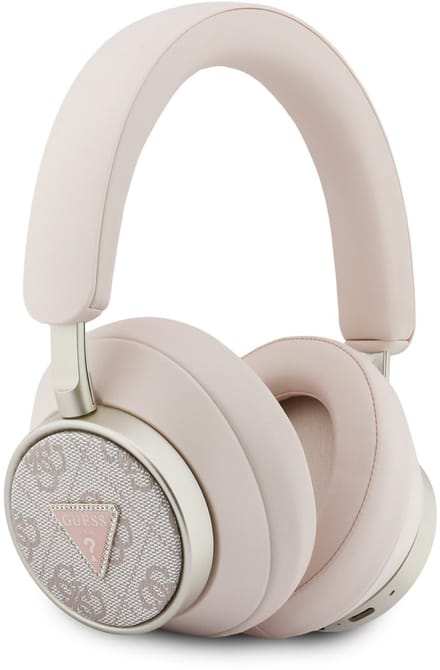 Guess Bluetooth Koptelefoon - ENC - PU Leather met opberdoos - 4G Triangle Logo - Roze