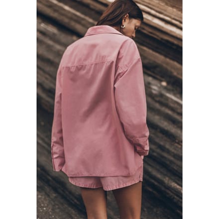 Mikuta The Pink Cotton Oversized Shirt Pink Maat: S | Longsleeves Outlet | Dames | Roze