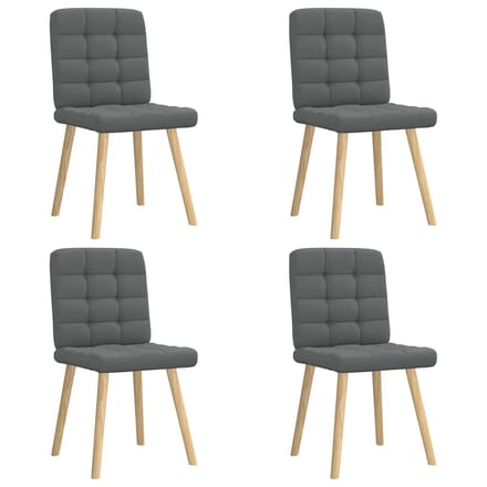 vidaXL - Eetkamerstoelen - 4 - st - stof - donkergrijs