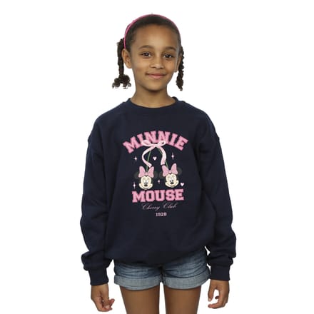 Disney Meisjes Cherry Club Minnie Mouse Sweatshirt (Marineblauw)